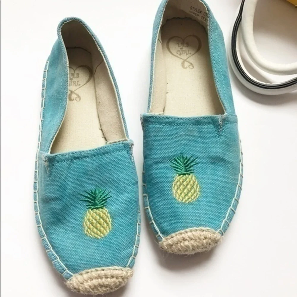 Aqua/Pineapple Espadrilles Flats size 6